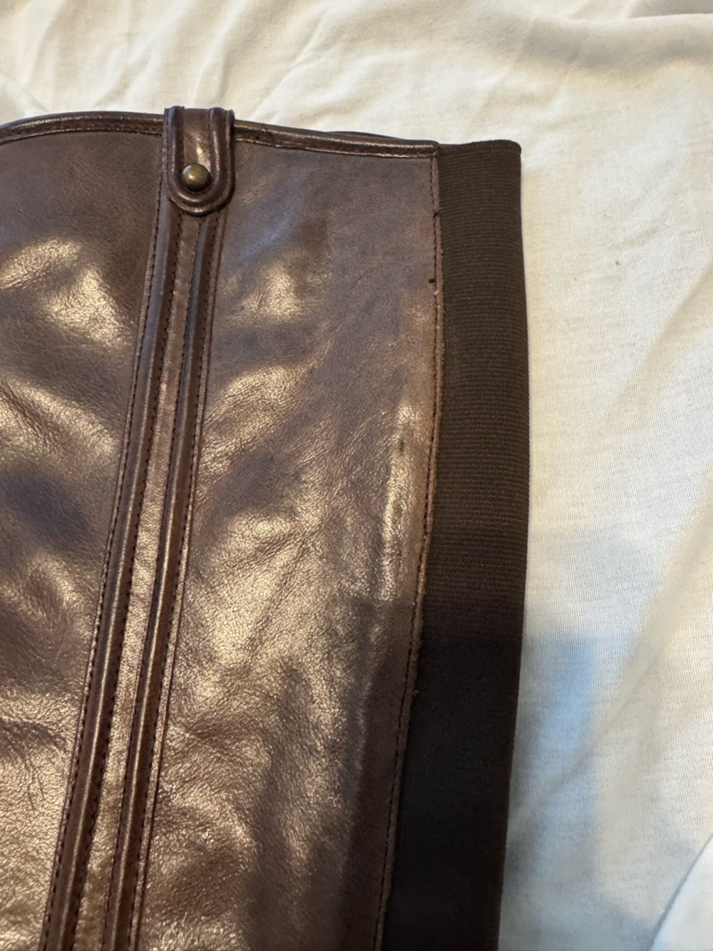 Brown Leather Tall Half Chaps 8M - Picture 5 of 8